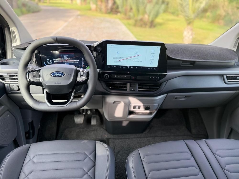 Driver’s cabin of our van